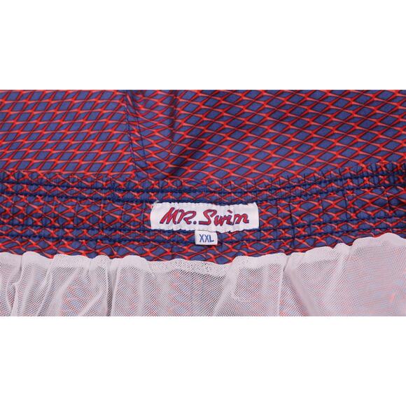 Mr. Swim Red Blue Geometric Print Swim Trunks 7" Inseam Men's XXL - Picture 3 of 8